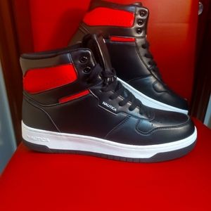 Men's Nautica High Top Black and Red Shoes